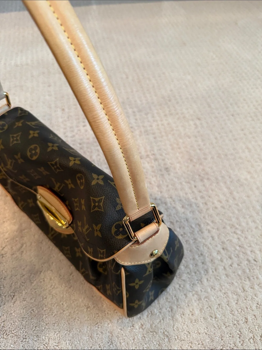 Louis Vuitton Beverly Monogram Shoulder Bag in Brown and Tan with Gold Hardware - Picture 9 of 15